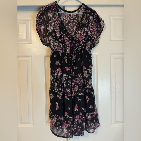 Torrid Black Floral Dress with Slip - Picture 2 of 13